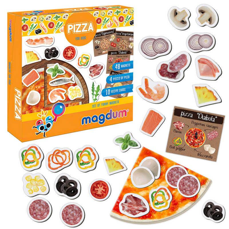 Гр Магнітна гра "Pizza" ML4031-27 EN (24) "Magdum", 48 магнітів, картки, англ. мова, в коробці