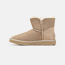 Зимові Жіночі Черевики UGG Bailey Button Ginger Mini Beige / УГГ Бейлі Баттон Джинджер Міні Бежеві, фото 4