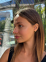 Van Cleef сережки гвоздики міні / чорна емаль під онікс / лимонне золото / проба, гравіювання