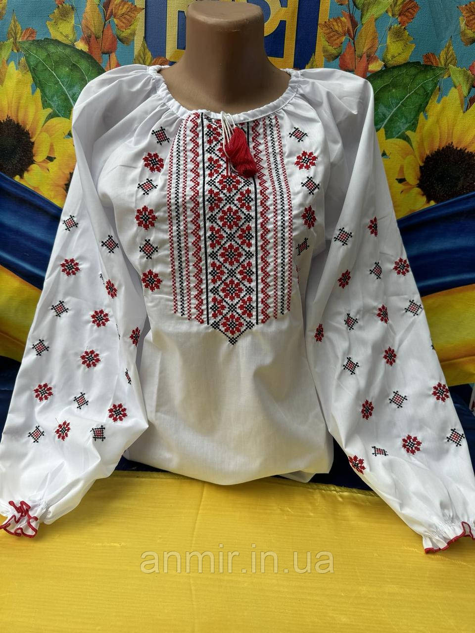 Вишиванка підліткова класична татлін для дівчинки розмір 12-15 років, білого кольору