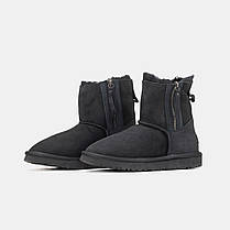 Зимові Жіночі Черевики UGG Mini Double Zip Black / УГГ Міні Дабл Зіп Чорні, фото 5