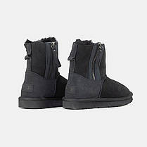 Зимові Жіночі Черевики UGG Mini Double Zip Black / УГГ Міні Дабл Зіп Чорні, фото 6