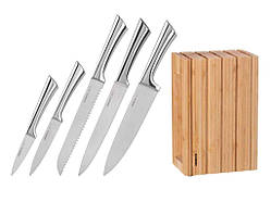 Набір ножів нержавіюча сталь, бамбуковий блок Black Mars 6 пр. ТМ ARDESTO