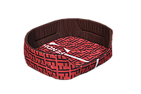 Лежак (лежанка) для котів і собак Мур-Мяу "Каприз" Червоний з коричневим