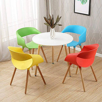 Стіл обідній СІРІУС (Китай) MDF (D=80cm), білий, фото 3