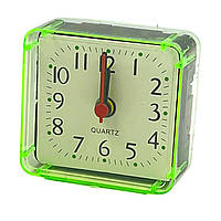 Будильник А0508 Кубик 6*6*2,8см зелений, настільний будильник, годинник з будильником