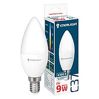 Лампа ENERLIGHT С37 9W (70Вт) E14 4100K 220V (2 роки)