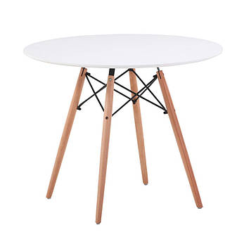 Стіл обідній ЕТНА MDF (D=100cm), білий, фото 1