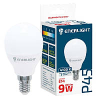 Лампа LED ENERLIGHT P45 9W (70Вт) 4100K E14 220V (2 роки)
