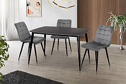 Стіл КИПАРИС 120*80, чорний/ чорний мрамор, фото 5