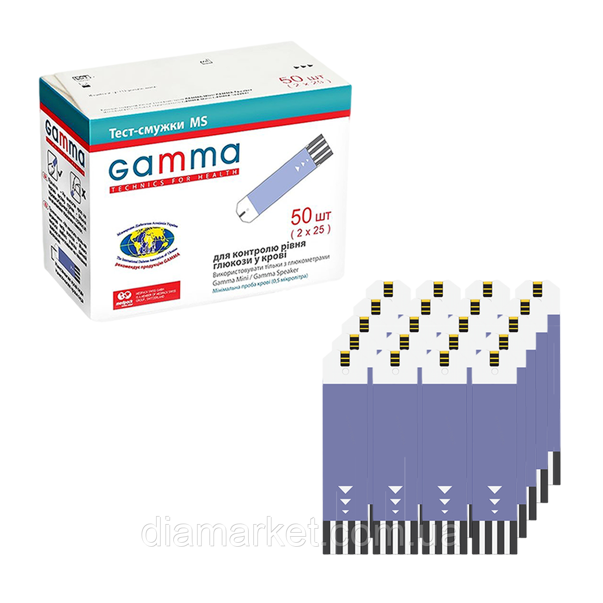 Тест-смужки Гамма MS 50 шт. (Gamma MS)/1000 штук
