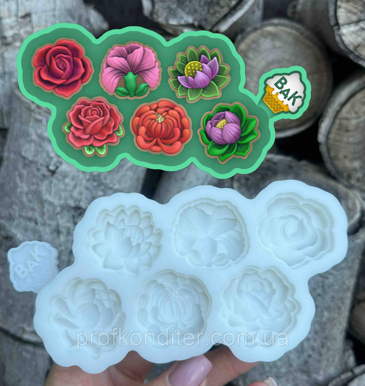 Ексклюзив. Силіконовий молд для шоколаду, зефіру та ін "ЦУКЕРКИ - Квіти асорті", фото 1