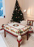 Скатертина Новорічна гобеленова 140х180 см.Premium святкова скатертина JOUETS, фото 6