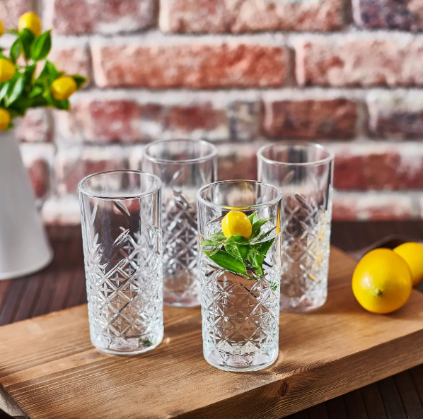 Набір скляних склянок Pasabahce Timeless під кришталь для лимонаду 180 мл 4 шт (420326), фото 1
