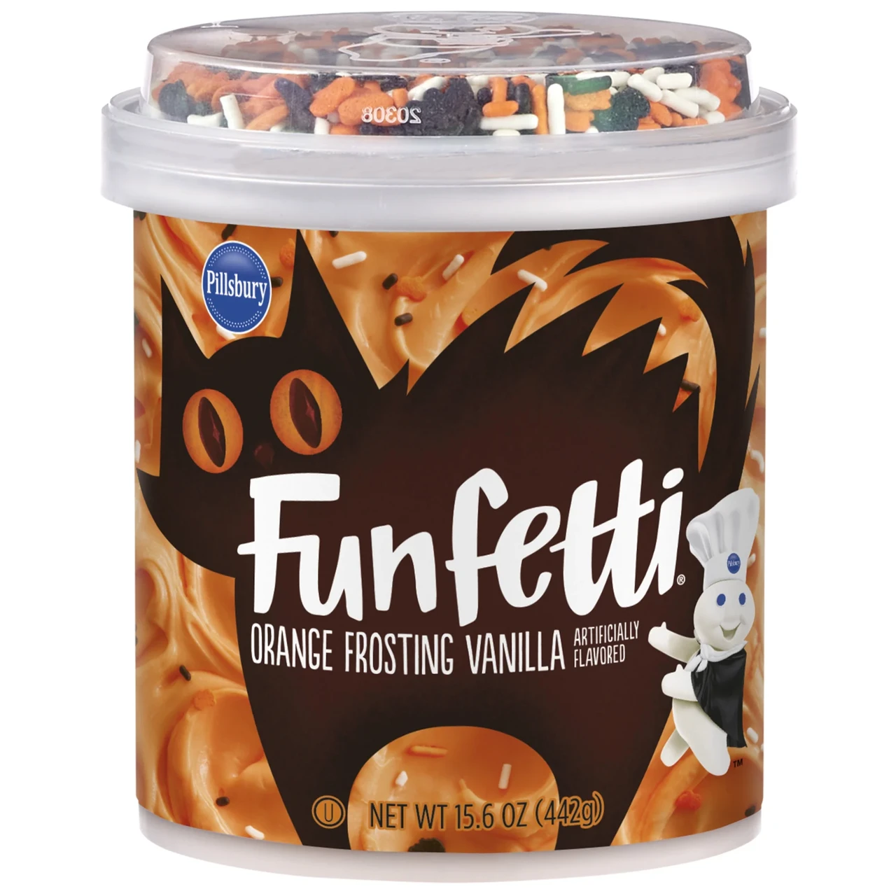Помаранчева глазур Pillsbury Funfetti Halloween Vanilla Frosting 440г