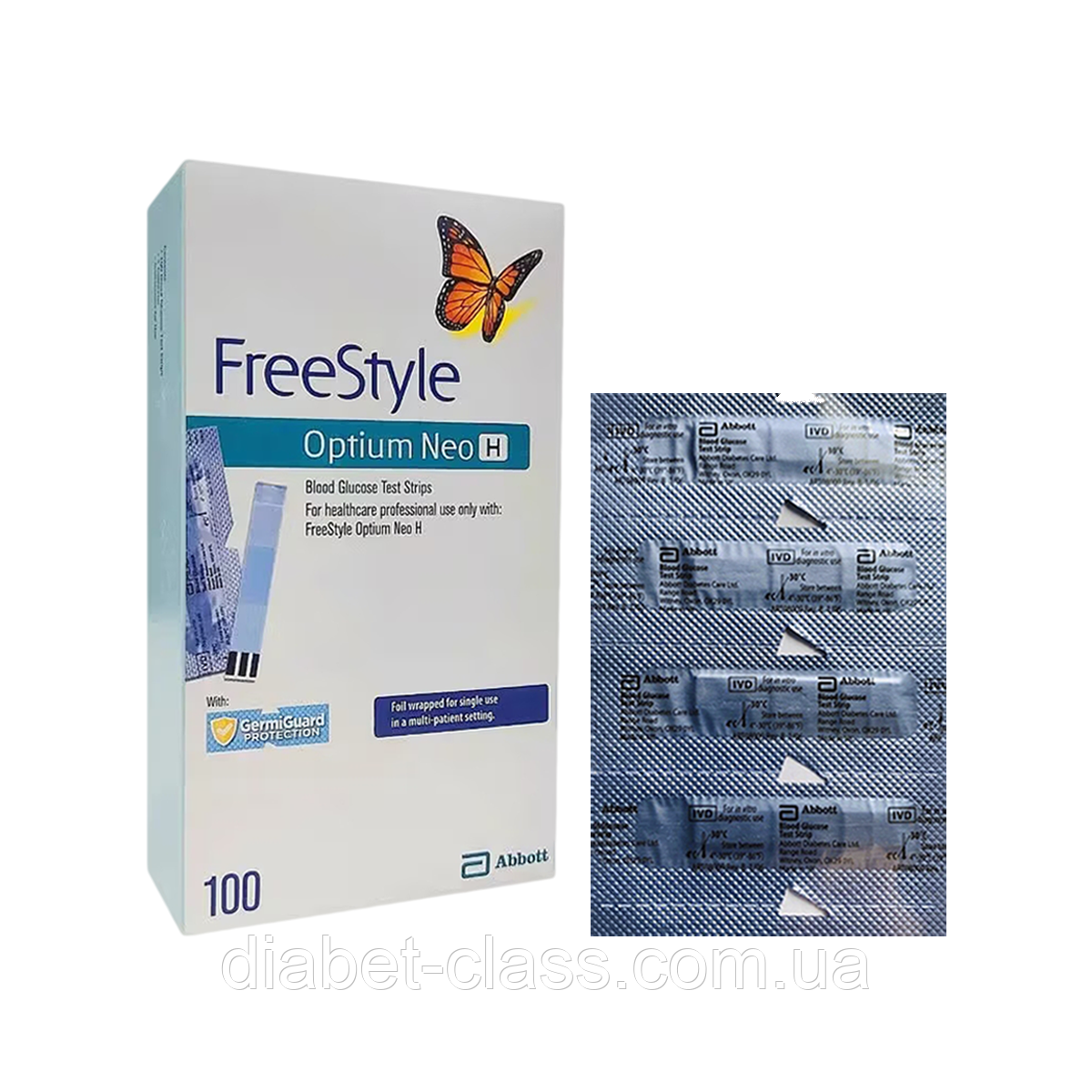 Тест-смужки ФріСтайл Оптіум Нео H (FreeStyle Optium Neo H) 100 штук