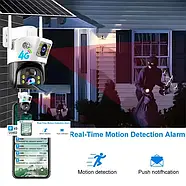 Вулична 4G камера із сонячною панеллю та двома об'єктивами SOLAR T22 Портативна IP камера 4Мп, фото 5