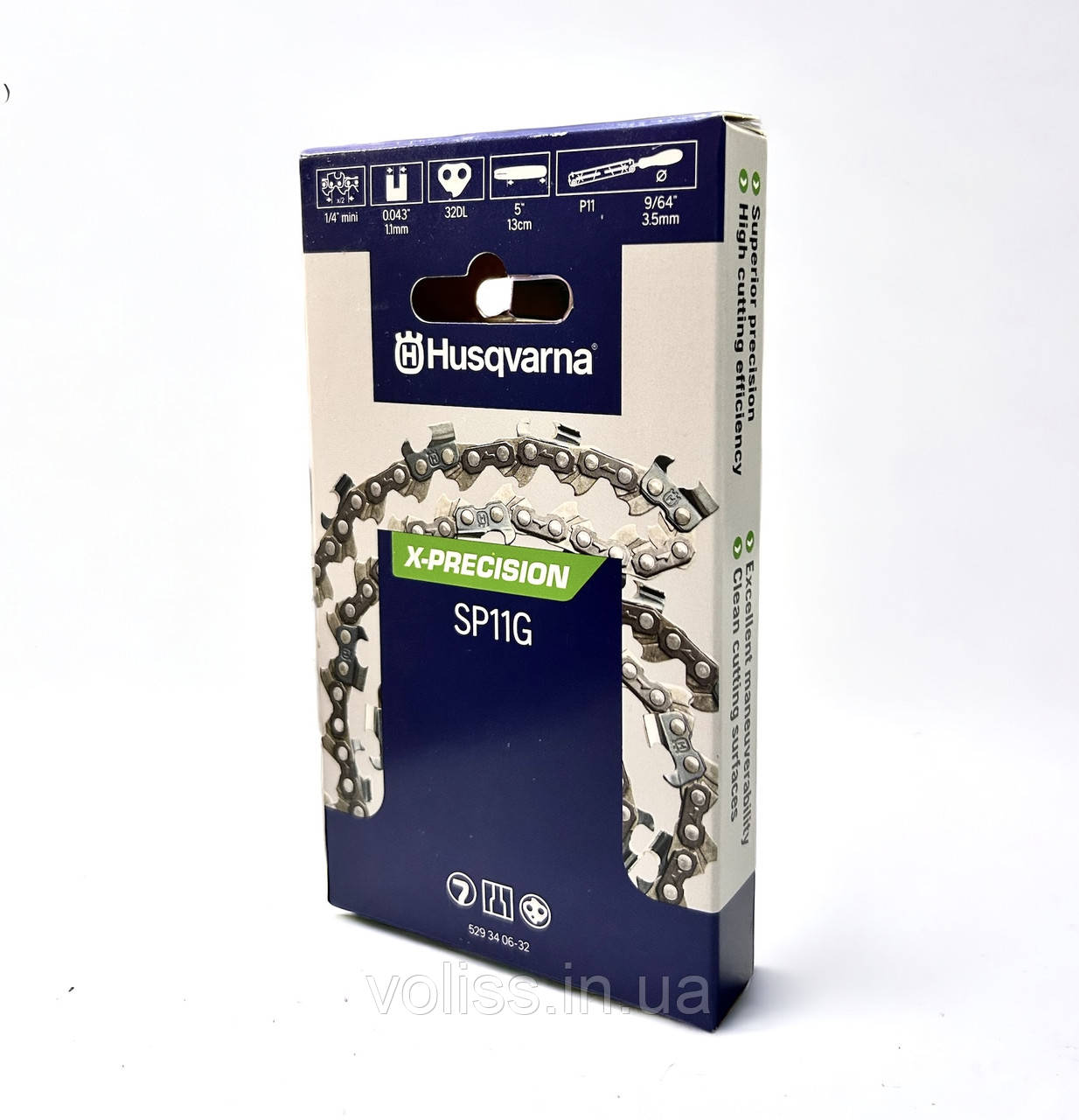 Ланцюг на гілкоріз Husqvarna X-Precision SP11G, 5" / 12.5см, 1/4" mini Pixel, 1.1 мм, 32 звена