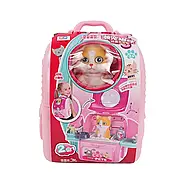 Ігровий набір рюкзак з вихованцем Грумінг салон (тварина, аксесуари, полички, у валізі) 008-967 B-2, фото 4