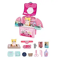 Ігровий набір рюкзак з вихованцем Грумінг салон (тварина, аксесуари, полички, у валізі) 008-967 B-2, фото 6