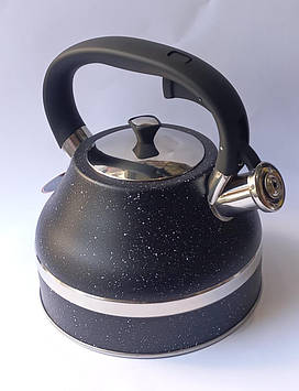 Чайник з нержавіючої сталі зі свистком Edenberg EB-8856B 3 л чорний