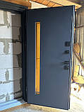 Вхідні двері Метал/МДФ Стріт Люкс скло Антрацит 960х2040х105 Ліве/Праве, фото 3