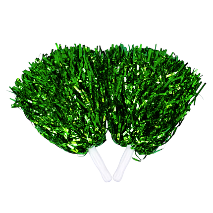 Помпони для черлідінгу та танців зелені, 36 см, фото 1