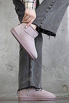 Зимові Жіночі Черевики UGG Classic Mini Suede Pink / Уггі Класик Міні Замша Рожеві з Хутром, фото 3
