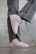 Зимові Жіночі Черевики UGG Classic Mini Suede Pink / Уггі Класик Міні Замша Рожеві з Хутром, фото 5