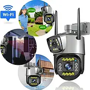 Вулична WiFi камера з двома об'єктивами та віддаленим доступом V360 Pro Портативна IP камера 4Мп, фото 4