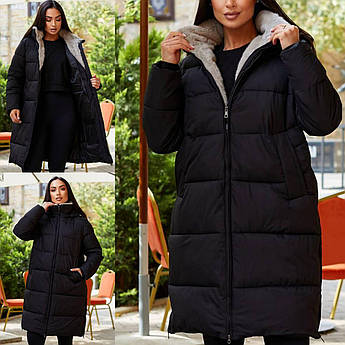 Жіноча зимова подовжена куртка
