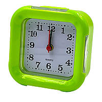 Будильник A299 квадрат з підсвічуванням 8,3*6,5*3,8см зелений, настільний будильник, годинник з будильником