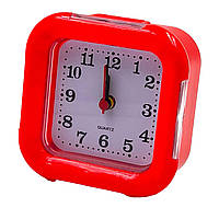 Будильник A299 квадрат з підсвічуванням 8,3*6,5*3,8см червоний, настільний будильник, годинник з будильником