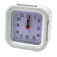 Будильник A299 квадрат з підсвічуванням 8,3*6,5*3,8см білий, настільний будильник, годинник з будильником