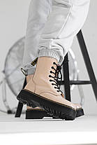 Жіночі Зимові Черевики Dr. Masrtens Jadone Patent Beige / Доктор Мартінс Жадон Патент Бежеві з Хутром, фото 2