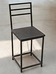 Стілець обідній у стилі Лофт Ferrum із чорним сидінням