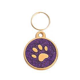 Адресник для кота Golden Paw Purple 25х25мм