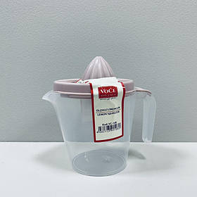 Соковитискач для цитрусових пластиковий 500 мл VoCe VC-108 прозорий з рожевим