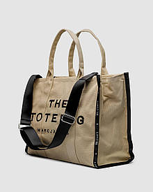 Велика бежева жіноча сумка текстильна Marc Jacobs Tote Bag