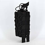 Штурмовий підсумок під магазин подвійний універсальний стропа чорний, фото 7
