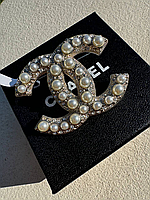 Шанель брош із великими перлами/Позолота 18К/ Можна комплектом із сережками-цвяшками