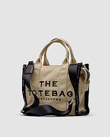 Невелика жіноча сумка текстильна Marc Jacobs Tote Bag бежева
