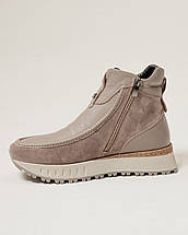 Черевики на танкетці зимові Krula 2418003 36 визон шкіра замша хутро, фото 3