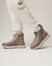 Черевики на танкетці зимові Krula 2418003 36 визон шкіра замша хутро, фото 4