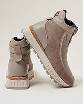 Черевики на танкетці зимові Krula 2418003 36 визон шкіра замша хутро, фото 5