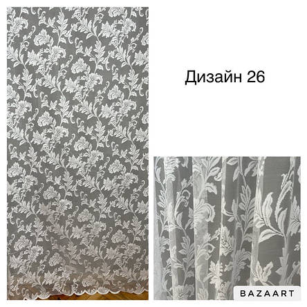 Тюль жакард білий Tallo, фото 3