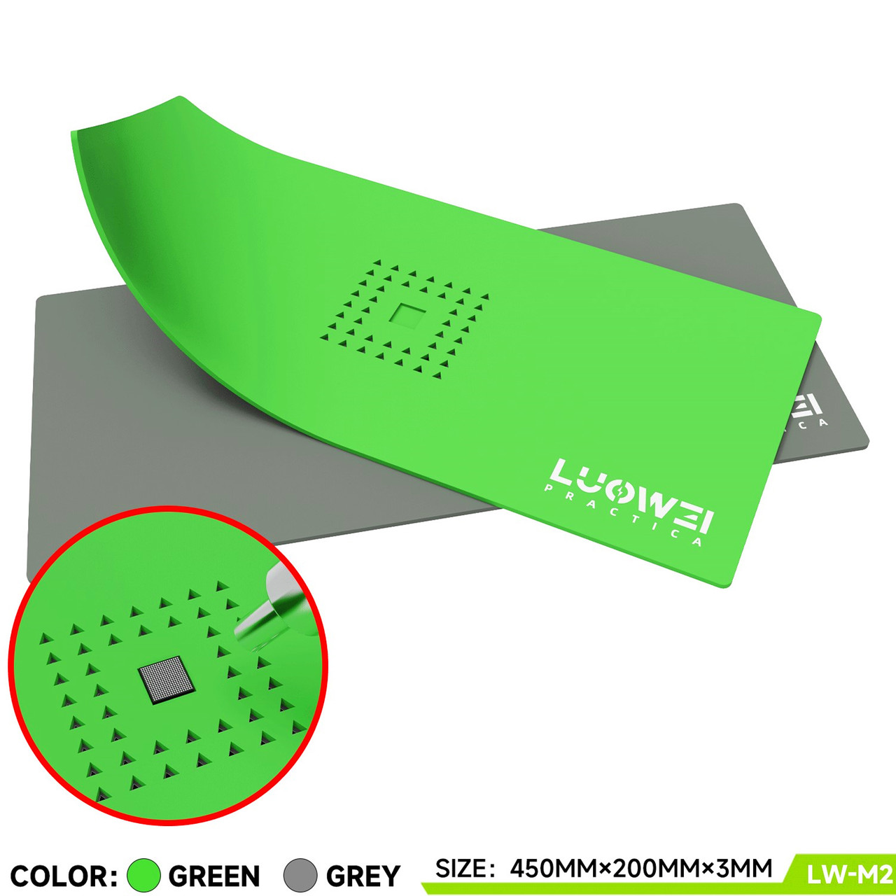 Килимок силіконовий LUOWEI LW-M2 (45см*20см) термостійкий (сірий)