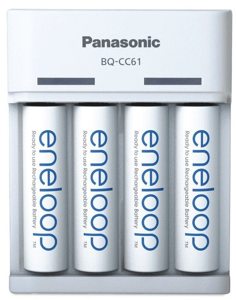Універсальний зарядний пристрій Panasonic BQ-CC61USB+BK-3MCDE (K-KJ61MCD40USB), AA/AAA, Eneloop ready, LED, 2ch на 2/4 батареї, Ec