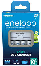 Універсальний зарядний пристрій Panasonic BQ-CC61USB+BK-3MCDE (K-KJ61MCD40USB), AA/AAA, Eneloop ready, LED, 2ch на 2/4 батареї, Ec, фото 4