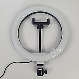 Кільцева LED лампа для селфі 26см з тримачем для телефону та кріпленням під штатив Ring Fill Light -QX-260., фото 3